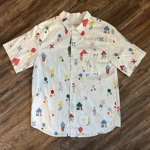 Rare! Thom Browne All over print Short Sleeve Button up